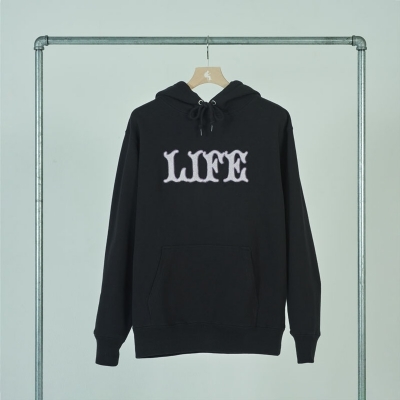 LIFEフッディー ブラック×パープル×ホワイト Lサイズ : 小沢健二
