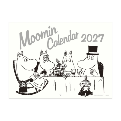 ムーミンのリトグラフ モノクロ ムーミン壁かけカレンダーモノトーン 学研カレンダー 2027 : トーベ