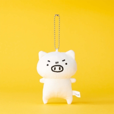ぶたさんがいる ぬいぐるみキーホルダー「おこ」 : coalowl