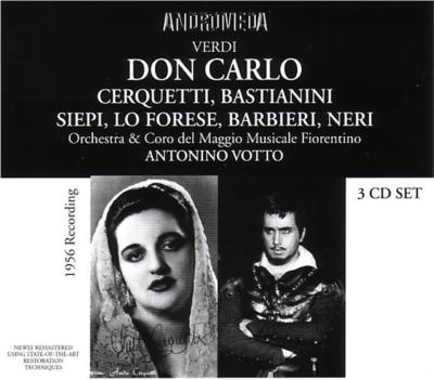 歌劇『ドン・カルロ』 シエピ、チェルクェッティ、バスティアニーニ、ヴォットー（3CD） ヴェルディ（18131901） HMV