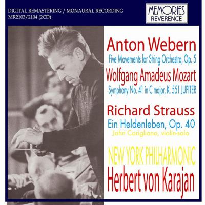 Ｒ．シュトラウス：『英雄の生涯』、モーツァルト：『ジュピター』、ヴェーベルン：５つの楽章 カラヤン＆ニューヨーク・フィル（２ＣＤ） : シュトラウス、 リヒャルト（1864-1949） | HMVu0026BOOKS online - MR2103
