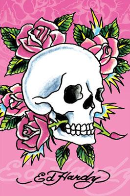Ed Hardy / Pink Skull & Rose