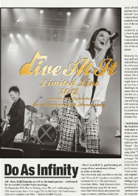 Do As Infinity 13th Anniversary ～Dive At It Limited Live 2012～ : Do As  Infinity | HMVu0026BOOKS online - AVXD-91670
