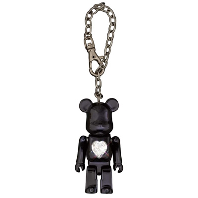 BE@RBRICK クリスタルハート メタルチャーム グロスブラック