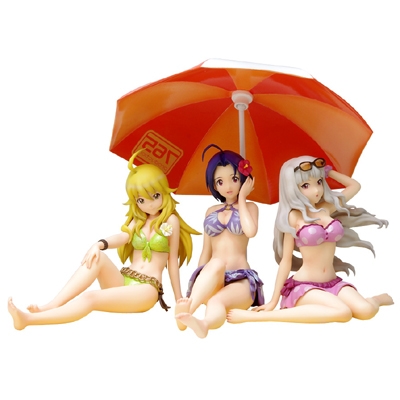 アイドルマスター　BEACH QUEENS 美希・あずさ・貴音　フィギュア 美希・あずさ・貴音 ビーチパラソル付DXセット | 株式会社ウェーブ