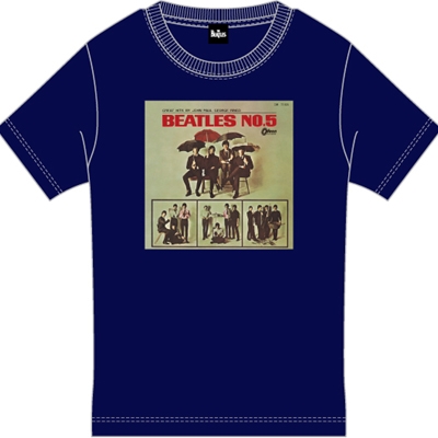 Beatles No.5 日本盤50周年記念Tシャツ Navy 【XL】 : The Beatles