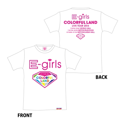 ツアーTシャツ 【M】 ホワイト/ E-girls LIVE TOUR 2014 