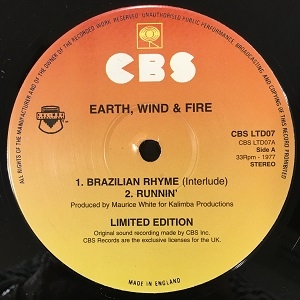 Earth, Wind & Fire /Brazilian Rhyme 7インチ