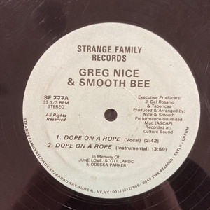 Dope On A Rope : Greg Nice / Smooth Bee | HMV&BOOKS online - SF777