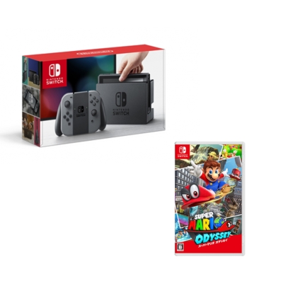 Nintendo Switch Joy-Con(L)/(R)グレー（本体＋マリオオデッセイ