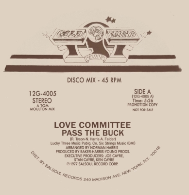 Pass The Buck (Joe Claussell Mix)(12インチシングルレコード) : Love