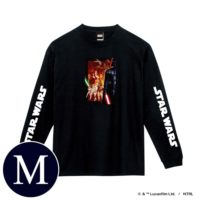 蓄光ロゴロングスリーブTシャツ(ブラック / 集合)Mサイズ : スター 