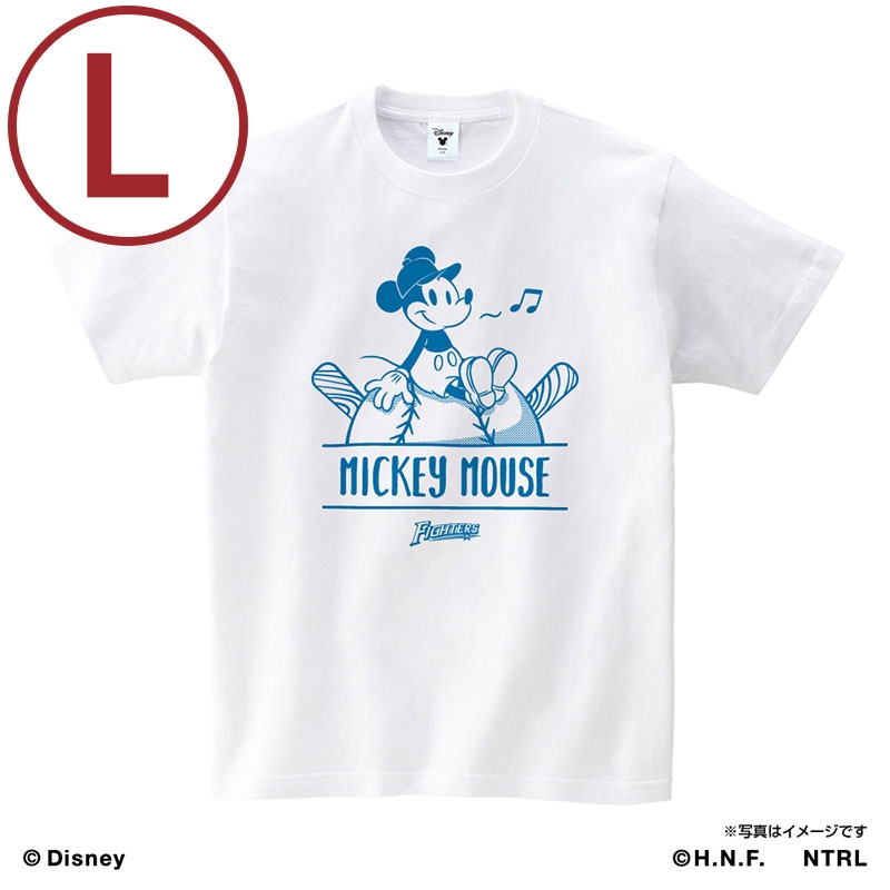 北海道日本ハムファイターズ Tシャツ (ホワイト / Lサイズ)/ ミッキー