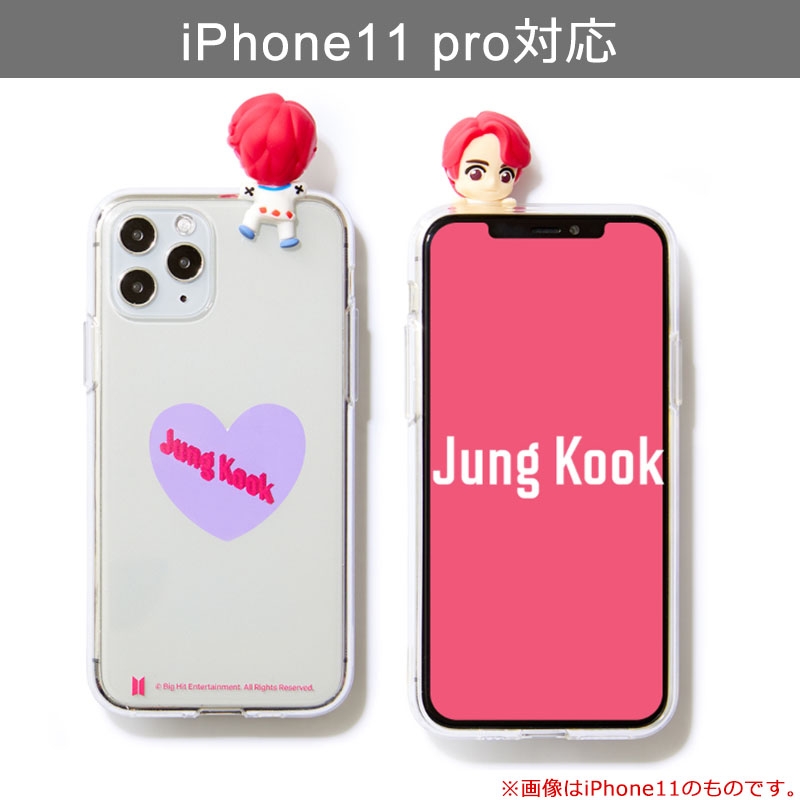 BTS Jungkook ケース・ハート型アクリルフォトブロック BTS iPhone11 Pro ケース 【JUNG KOOK】ver.背面スケルトンハート