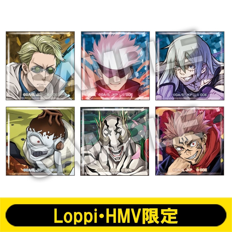 ホログラムスクエア缶バッジ6個セット（C）/ 呪術廻戦×パズドラ【Loppi 