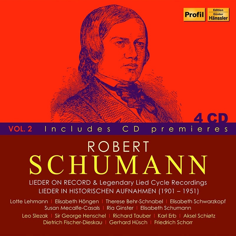 歴史的録音によるシューマン歌曲集 ゲルハルト・ヒュッシュ、ロッテ・レーマン、シャリアピン、クルプ、パンゼラ、ホッター、フィッシャー＝ディースカウ、他（4CD）  : シューマン、ロベルト（1810-1856） | HMVu0026BOOKS online - PH21025
