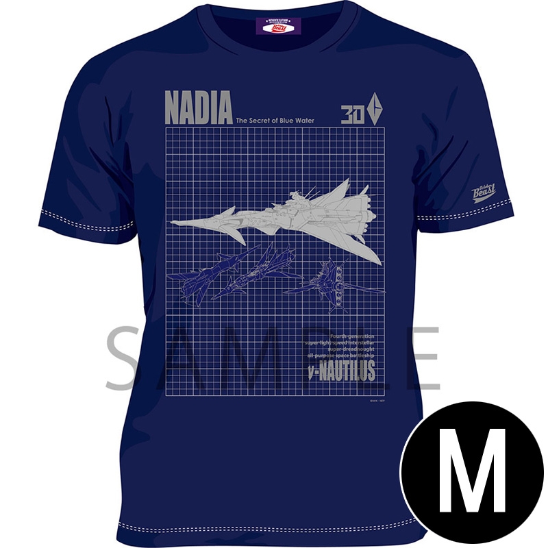 N-ノーチラス号 Tシャツ ネイビー（M） / ふしぎの海のナディア