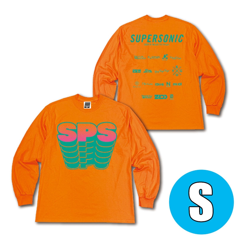 SPS ロングスリーブTシャツ 蛍光オレンジ サイズS : SUPERSONIC