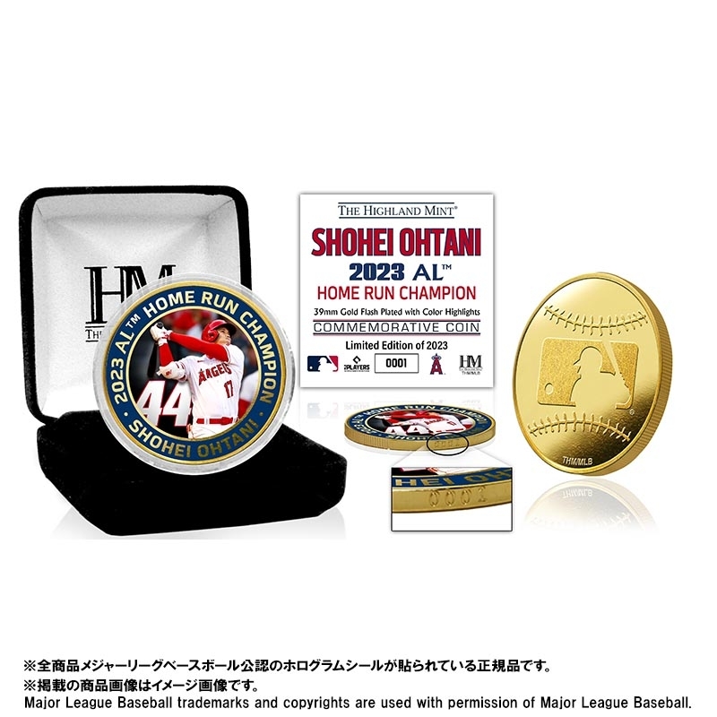 新品エンゼルス 大谷翔平選手 2023 AL HR王獲得記念ゴールドコイン希少品限定品