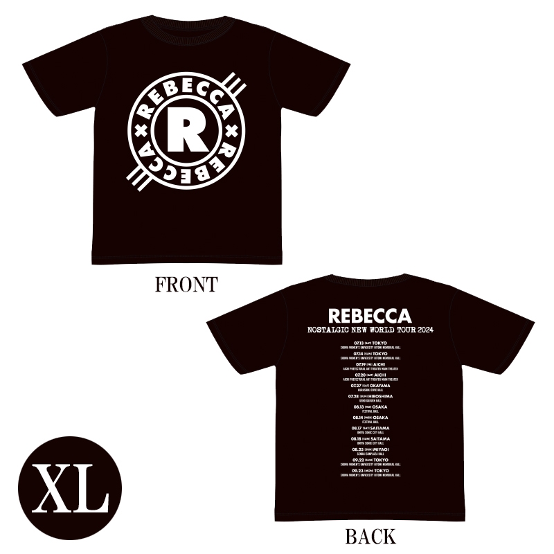 レベッカ 2017年ツアーTシャツ T ロゴTシャツ Black（XL） / REBECCA