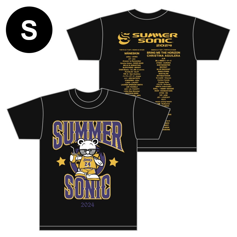 ソニックベアーTシャツ［ブラック］S : SUMMER SONIC