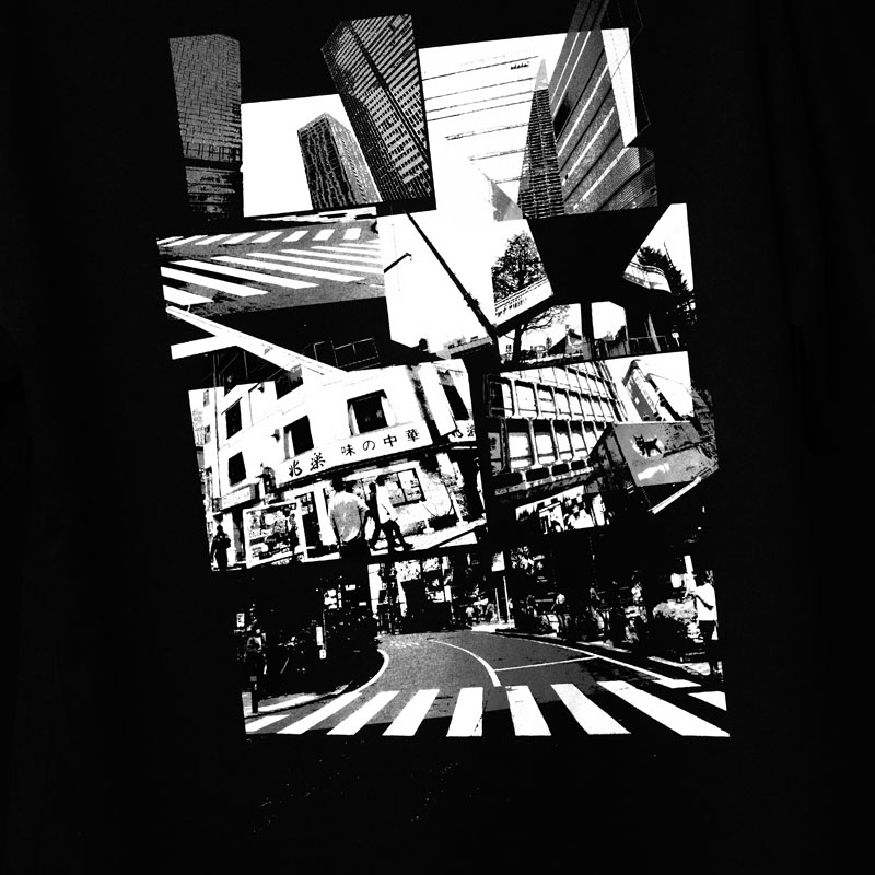 渋谷Tシャツ（黒地に白インク×グレーインク）Sサイズ : 小沢健二
