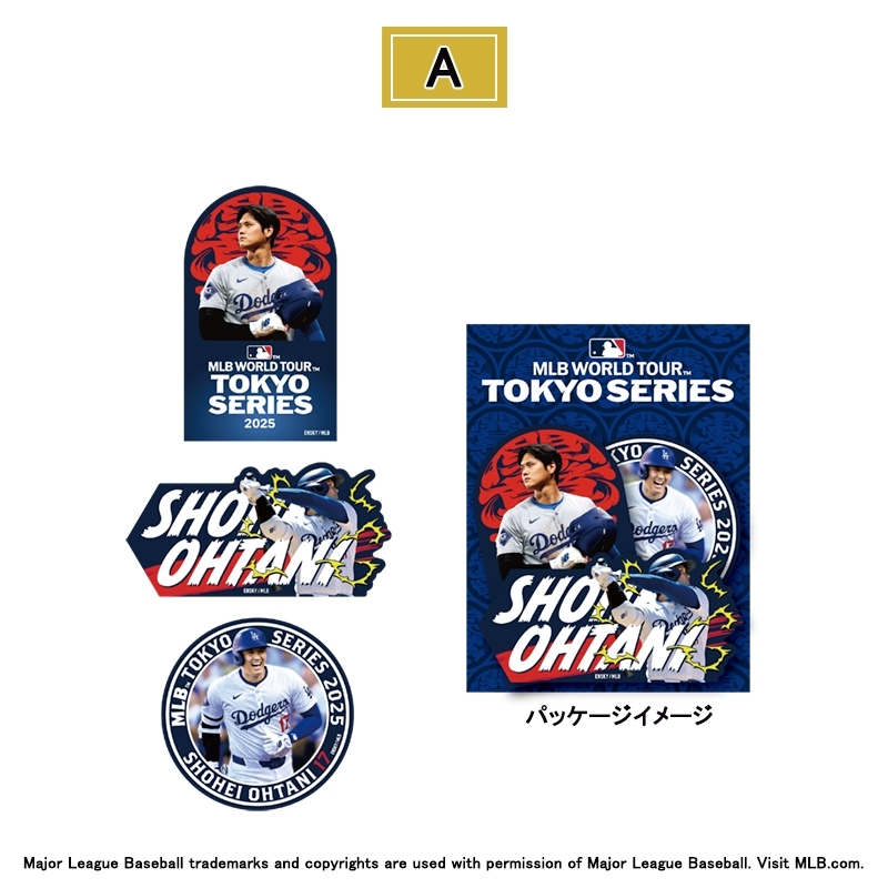 大谷翔平 2025年東京シリーズ タオル＆ステッカー６点セット ステッカーセット（A） / MLB ワールドツアー 東京シリーズ2025
