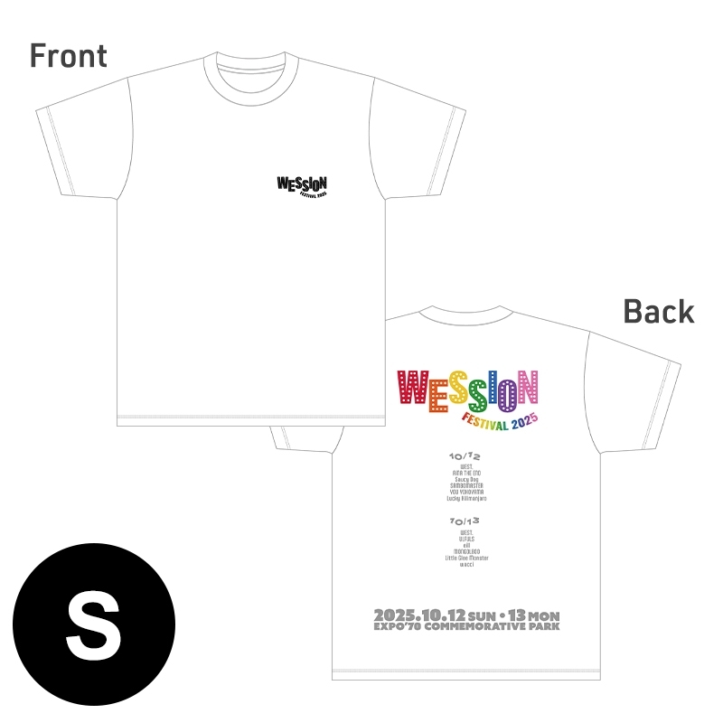 ロゴTシャツ［ホワイト］Sサイズ / WESSION FESTIVAL 2025