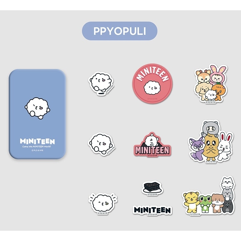 MINITEEN TIN CASE STICKER SET (PPYOPULI / WOOZI) : MINITEEN