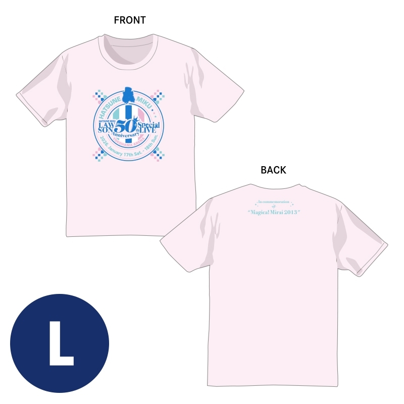 オフィシャルTシャツ リバイバル ver.（L）/ 初音ミク LAWSON 50th