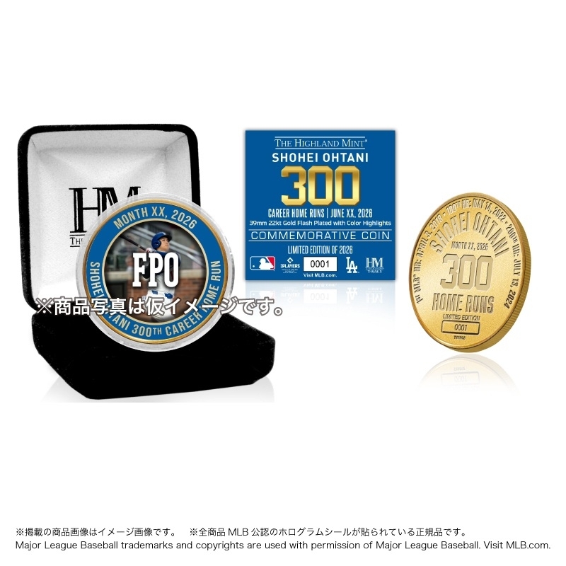◎レア品　大谷翔平 ホームラン王 　ゴールド ドジャース 大谷翔平 MLB 通算300本塁打達成記念 ゴールドコイン