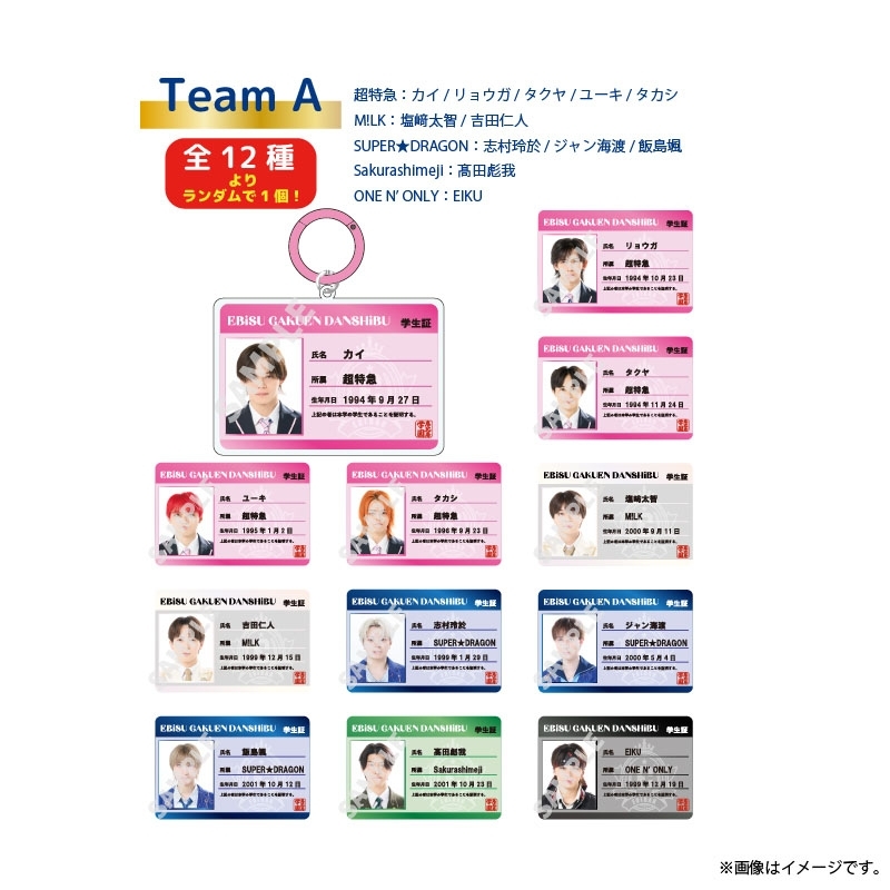 Random Student Card Keyholder Team A（全12種よりランダムで1個入り
