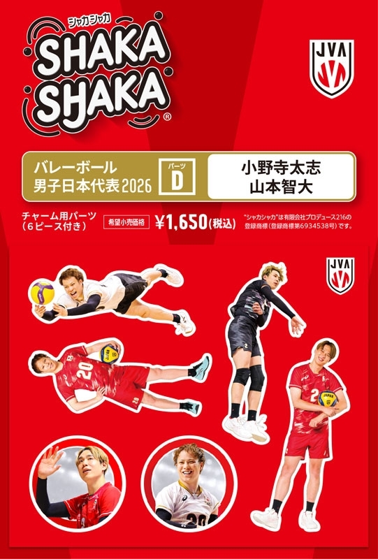 バレーボール男子日本代表2026 シャカシャカ・チャーム用パーツセットD
