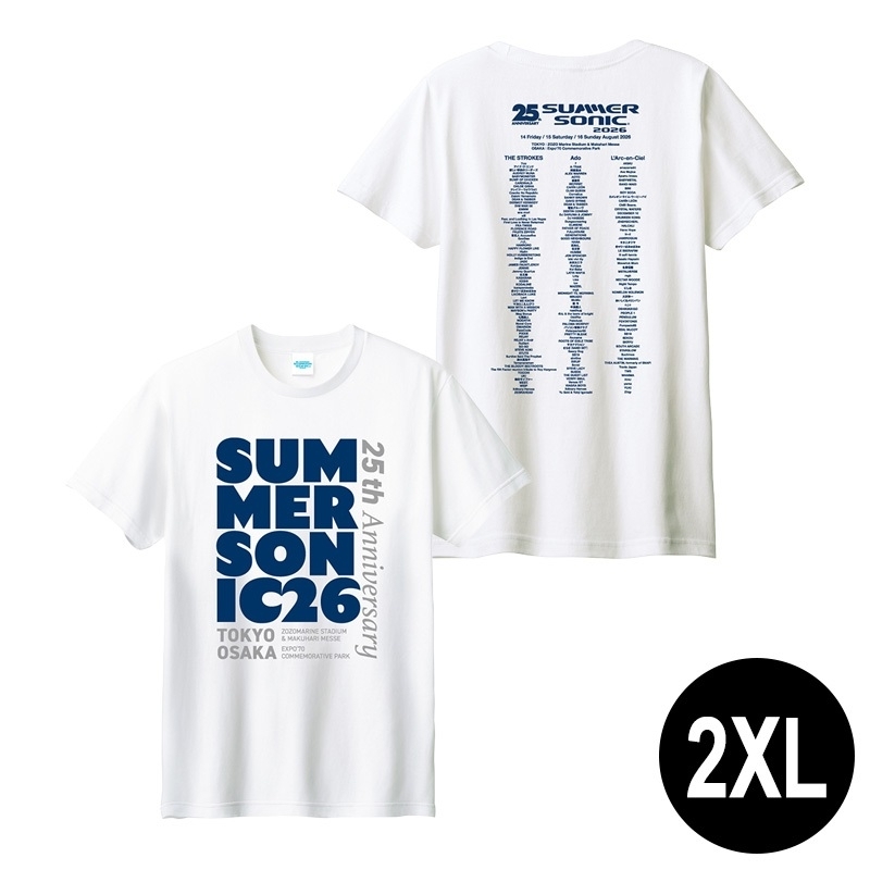 SUMMER SONIC 2026 25th Tシャツ ホワイト 2XL SUMMER SONIC 2026 25th Tシャツ ホワイト 2XL 【公式認証】【公式直営