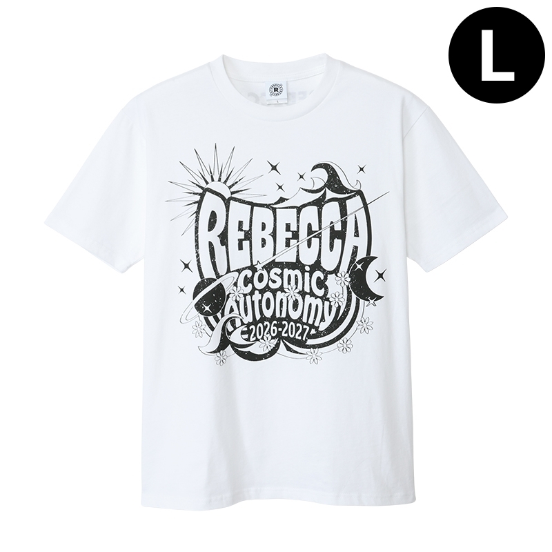 REBECCAレベッカ ロゴTシャツ ロゴタオル　ライブT ツアーグッズ ビンテージロゴTシャツ 【Lサイズ】 WHITE : REBECCA（レベッカ