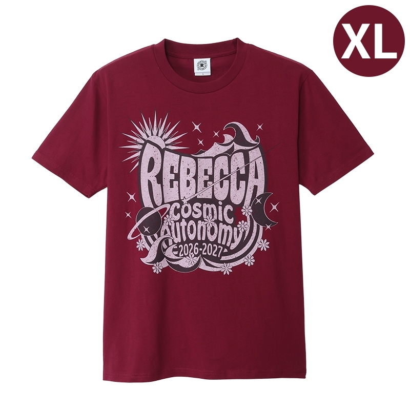 REBECCAレベッカ ロゴTシャツ ロゴタオル　ライブT ツアーグッズ ビンテージロゴTシャツ 【XLサイズ】 WINE RED : REBECCA（レベッカ