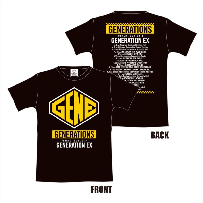 ツアーTシャツ ブラック【L】/ GENERATIONS WORLD TOUR 2015