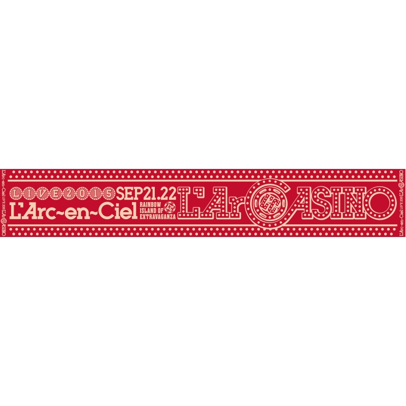 マフラータオルA（RED）【L'Arc～en～Ciel LIVE 2015「L'ArCASINO 