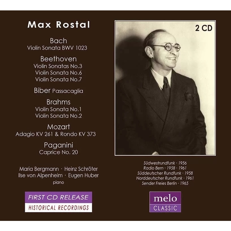 クラシック MAX ROSTAL plays BACH, BEETHOVEN, BIBER Max Rostal: Plays J.S.Bach, Beethoven, Biber, Brahms, Mozart