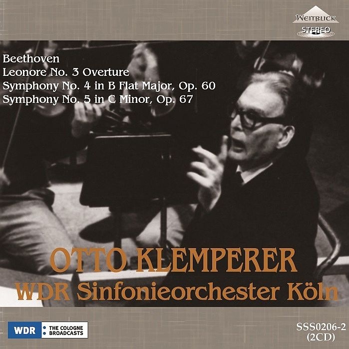 交響曲第5番『運命』、第4番、『レオノーレ』序曲第3番　オットー・クレンペラー＆ケルン放送交響楽団（1966年ステレオ）（2CD）