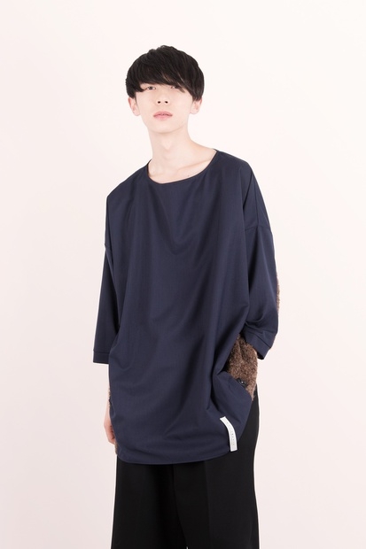 福袋 セール / ノーカラードルマンシャツ ネイビー[L] Harapeco : トップス