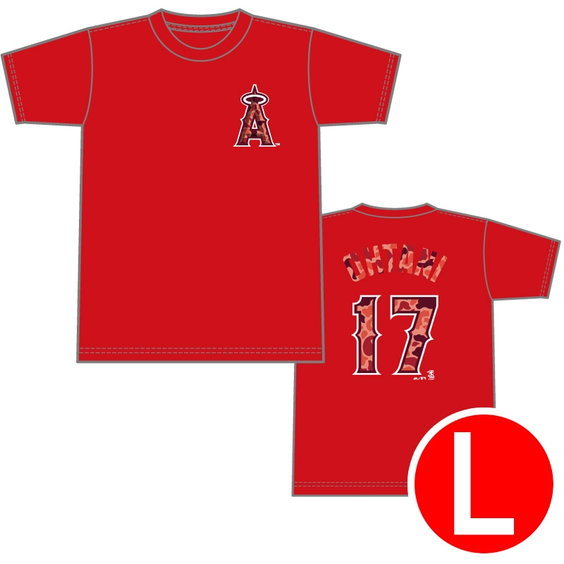 大谷翔平 ネーム＆ナンバー Tシャツ RED Lサイズ（MM08-LA-9003