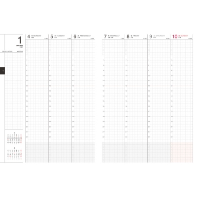 まりページ 2021年1月始まり A5方眼バーチカル クラシカルブラック (N111)永岡書店