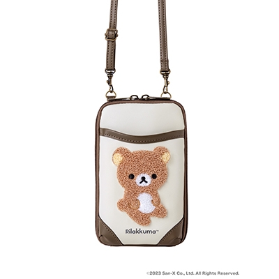 リラックマ ふわふわ刺繍がかわいい！おでかけスマホショルダー