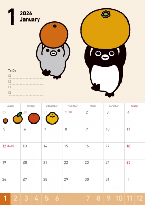 Suica's Penguin壁かけカレンダー 2026 : オレンジページ編集部