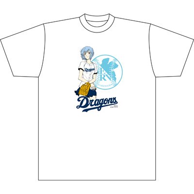綾波レイ×12球団コラボtシャツ(中日ドラゴンズ)【l】 : T-shirt