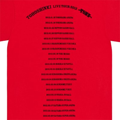 LIVE TOUR 2012 ～TONE～」グッズ Tシャツ【S】 : 東方神起