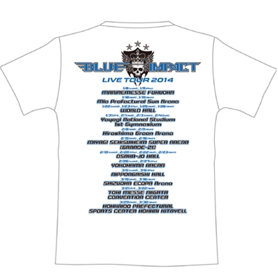 三代目BLUE IMPACT限定Tシャツ ツア－Tシャツ【S】ホワイト/LIVE TOUR 2014 BLUE IMPACT : 三代目 J