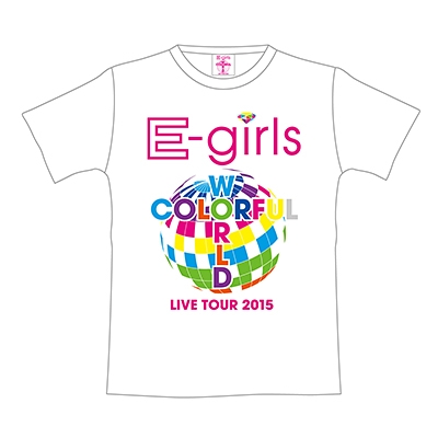 ツアーTシャツ ホワイト【S】/ E-girls LIVE TOUR 2015 COLORFUL WORLD