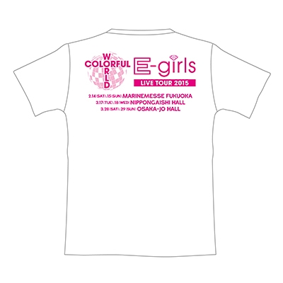 ツアーTシャツ ホワイト【M】/ E-girls LIVE TOUR 2015 COLORFUL WORLD